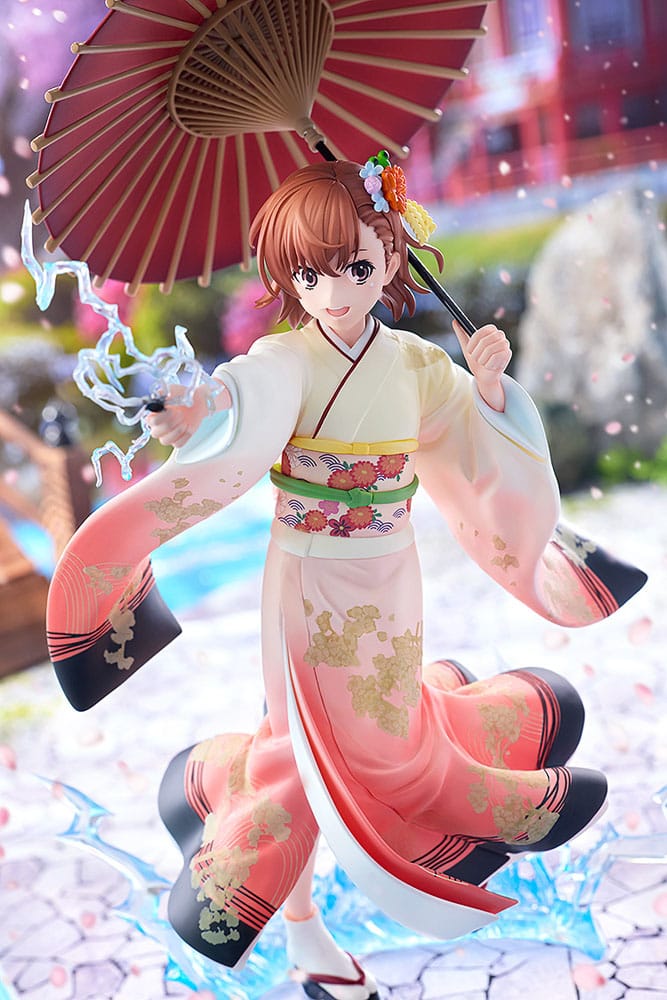 En vis videnskabelig Railgun T-statue 1/7 Mikoto Misaka Furisode Kimono Ver. 28 cm