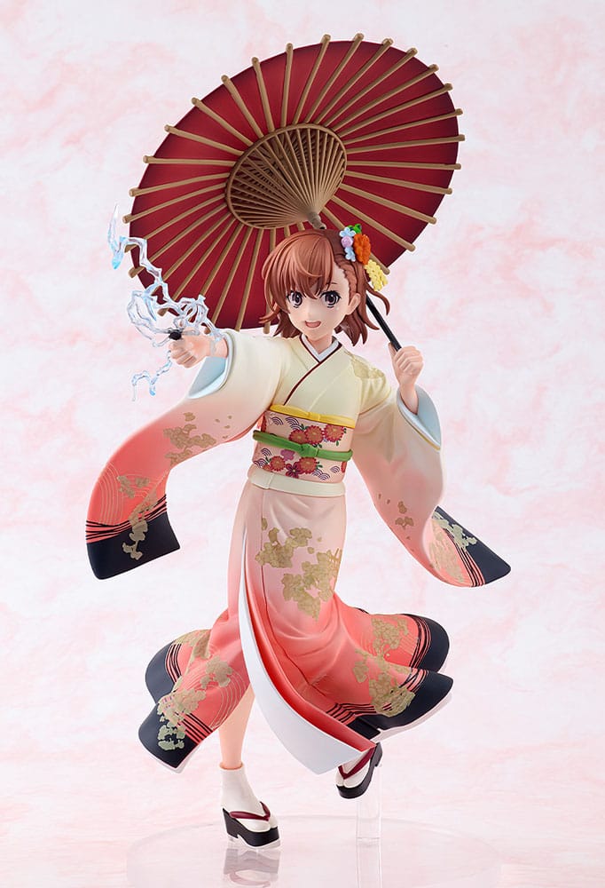 En vis videnskabelig Railgun T-statue 1/7 Mikoto Misaka Furisode Kimono Ver. 28 cm
