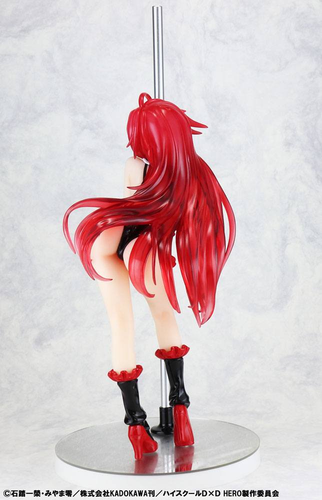 High School DXD STATUE 1/7 RIAS GREMORY POLE DANCE VER. Svart färg 20 cm