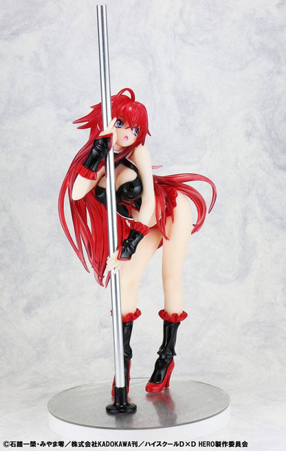 High School DXD STATUE 1/7 RIAS GREMORY POLE DANCE VER. Svart färg 20 cm