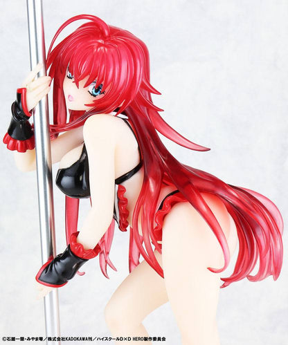 High School DXD STATUE 1/7 RIAS GREMORY POLE DANCE VER. Svart färg 20 cm