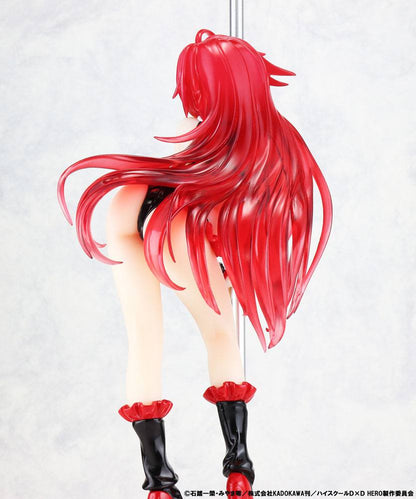 High School DXD STATUE 1/7 RIAS GREMORY POLE DANCE VER. Svart färg 20 cm