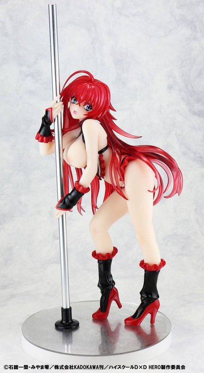 High School DXD STATUE 1/7 RIAS GREMORY POLE DANCE VER. Svart färg 20 cm