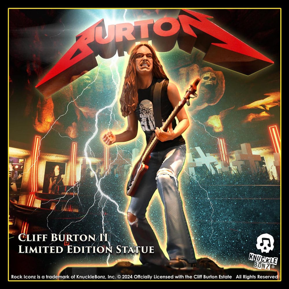 Estatua Metallica Rock Iconz Cliff Burton II 22 cm