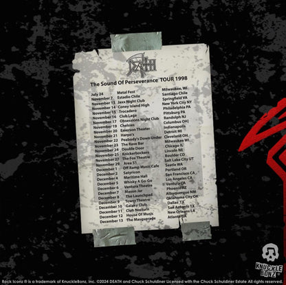 Death Rock Ikonz On Tour Road Case Statue + Scenebagtæppe Set The Sound of Perseverance Tour 1998