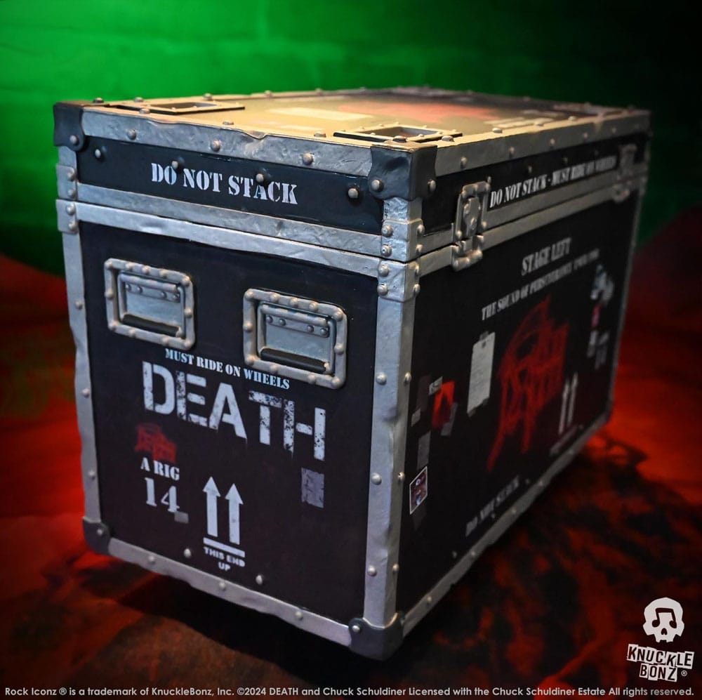 Death Rock Ikonz On Tour Road Case Statue + Scenebagtæppe Set The Sound of Perseverance Tour 1998