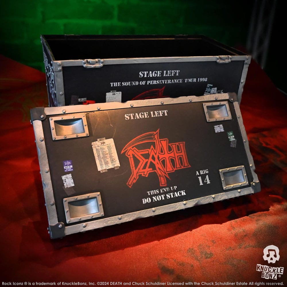Death Rock Ikonz On Tour Road Case Statue + Scenebagtæppe Set The Sound of Perseverance Tour 1998