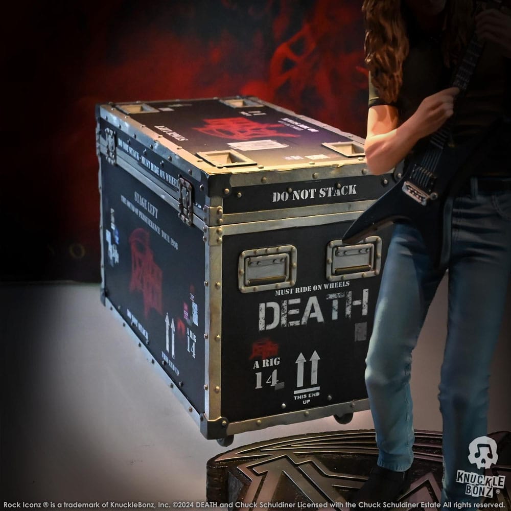 Death Rock Ikonz On Tour Road Case Statue + Scenebagtæppe Set The Sound of Perseverance Tour 1998