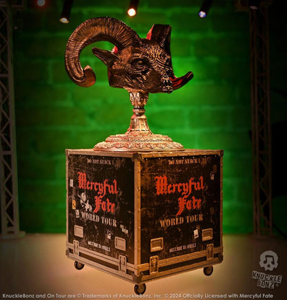 Mercyful Fate Rock Ikonz On Tour Estuche de carretera Conjunto de estatua y máscara de escenario Gira mundial