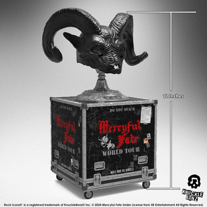 Mercyful Fate Rock Ikonz On Tour Estuche de carretera Conjunto de estatua y máscara de escenario Gira mundial