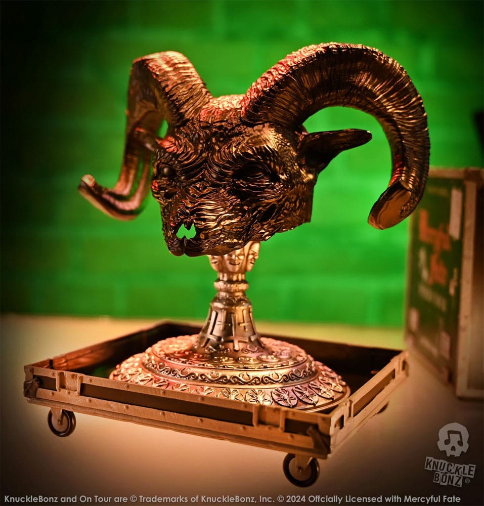 Mercyful Fate Rock Ikonz On Tour Estuche de carretera Conjunto de estatua y máscara de escenario Gira mundial