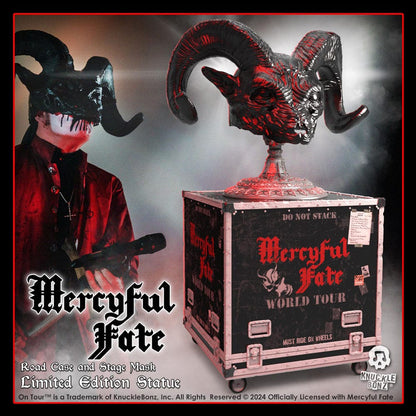 Mercyful Fate Rock Ikonz On Tour Estuche de carretera Conjunto de estatua y máscara de escenario Gira mundial