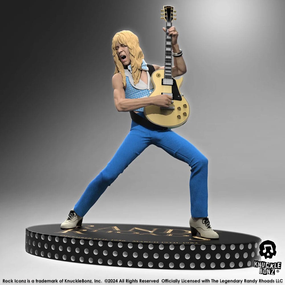 Estatua Randy Rhoads IV Rock Iconz Los primeros años Versión azul 24 cm