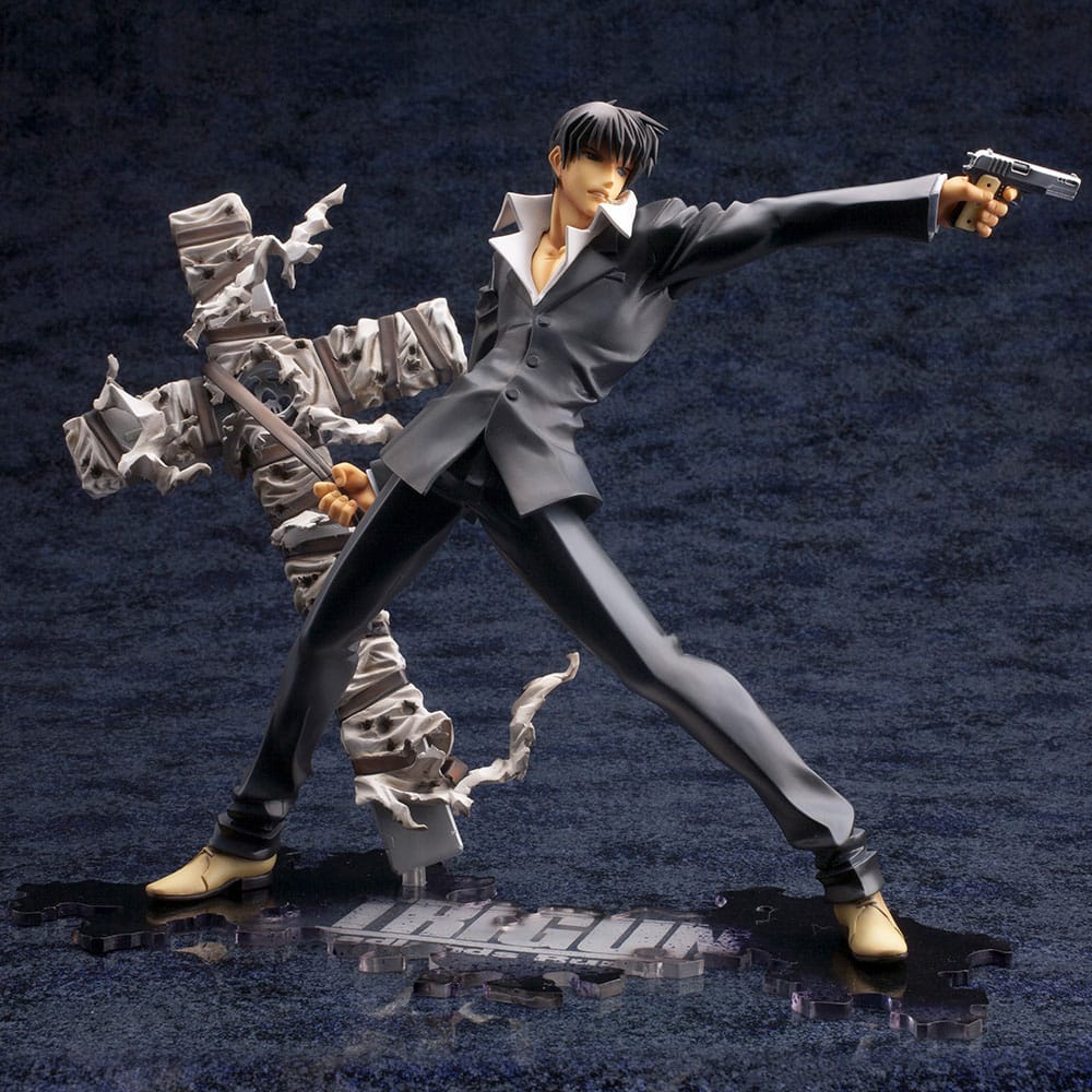 Trigun Badlands Rumble Artfx J Statue 1/8 Nicholas D. Wolfwood Renewal Package Versión de 20 cm