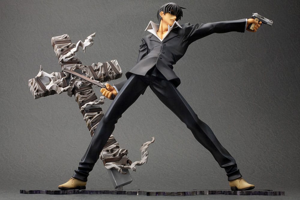 Trigun Badlands Rumble Artfx J Statue 1/8 Nicholas D. Wolfwood Renewal Package Versión de 20 cm