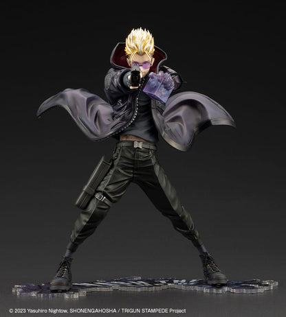 Trigun Stampede Artfxj Statue 1/8 Vash The Stampede the Gunman in Black Ver. 22 cm