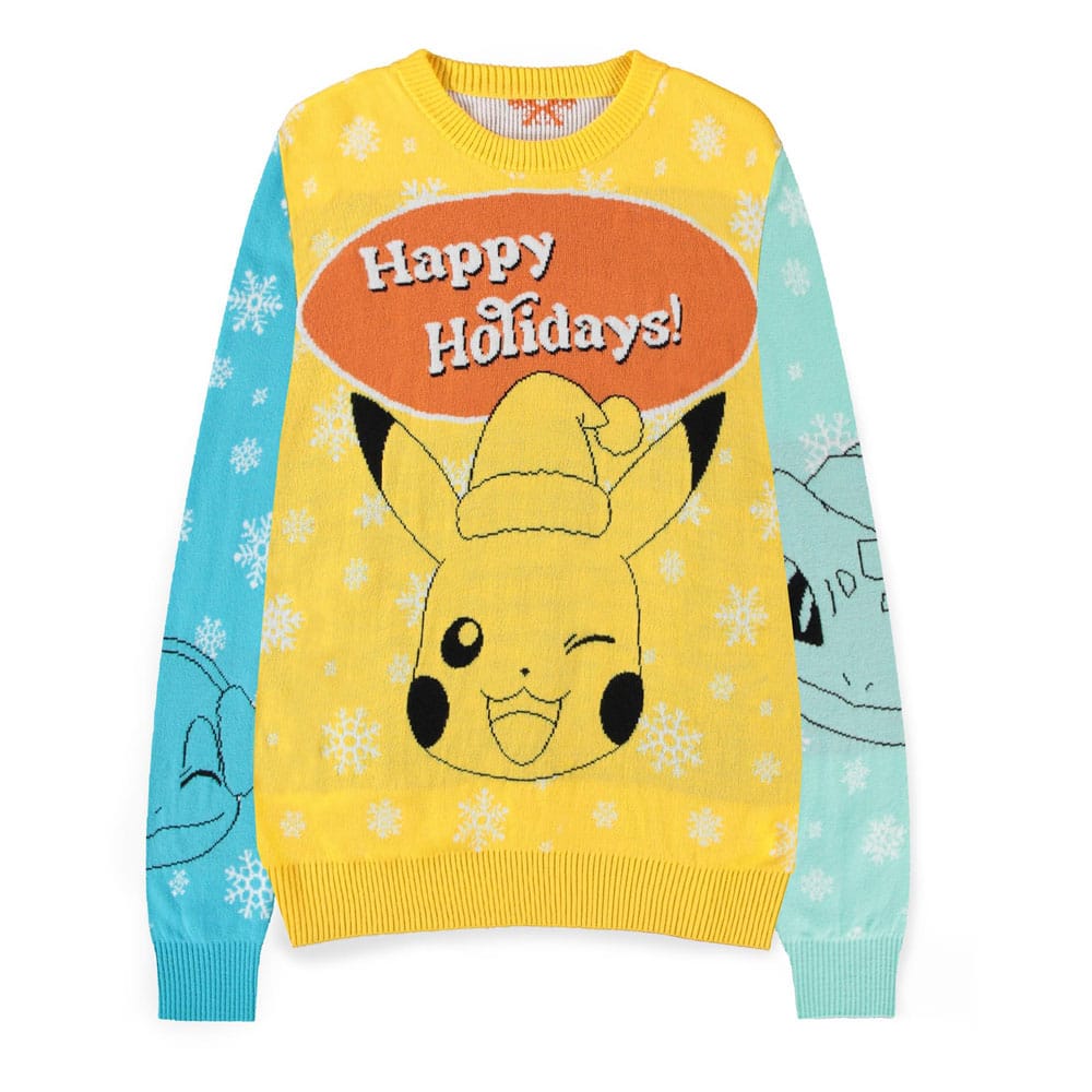 Maglione Pokémon Pikachu, Bulbasaur, Squirtle e Charmender (Maglione di Natale)