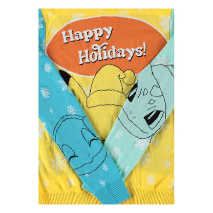 Maglione Pokémon Pikachu, Bulbasaur, Squirtle e Charmender (Maglione di Natale)