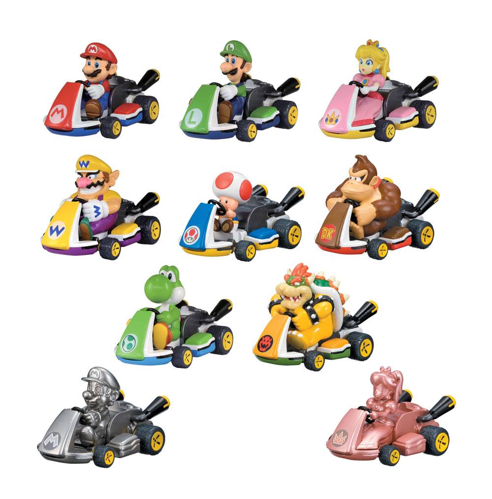 Exhibición del paquete misterioso de Mario Kart Pull Back Cars (12)