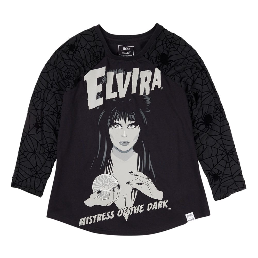 Elvira by Loungefly Tee T-Shirt Unisex Shirred Raglan