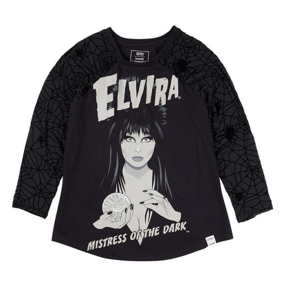 Elvira by Loungefly Tee T-Shirt Unisex Shirred Raglan