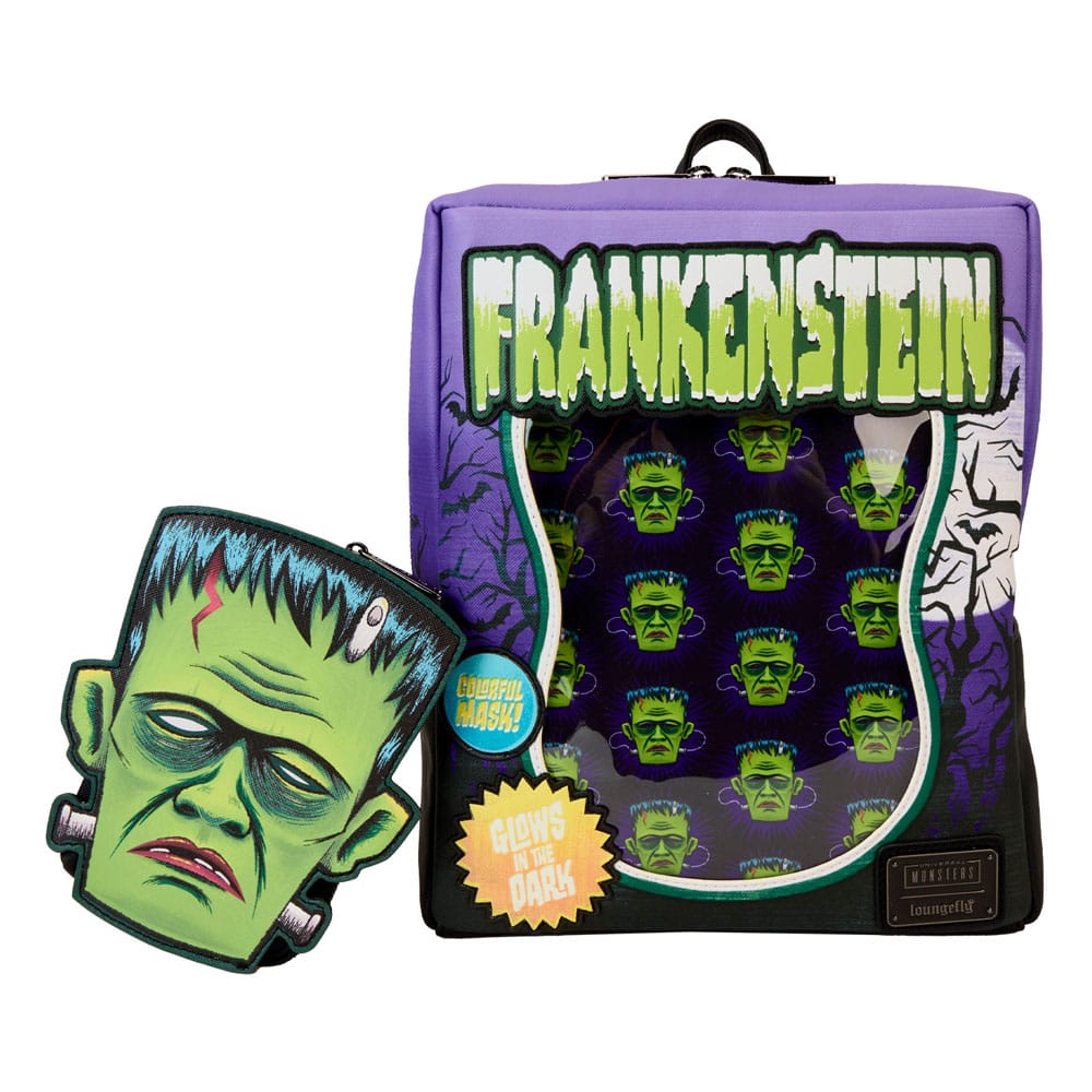 Universal Monsters door LoungeFly Mini Backpack Frankenstein Neon Mask