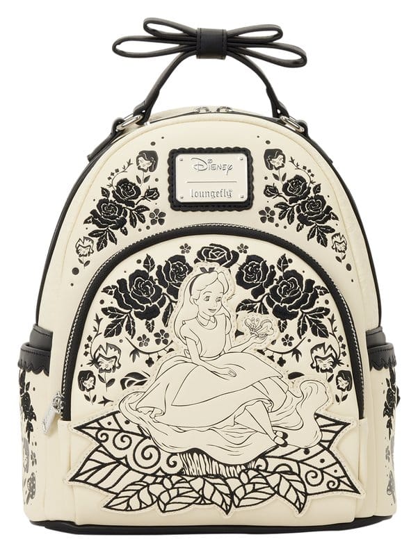 Alice im Wunderland bestickter Blumen-Mini-Rucksack
