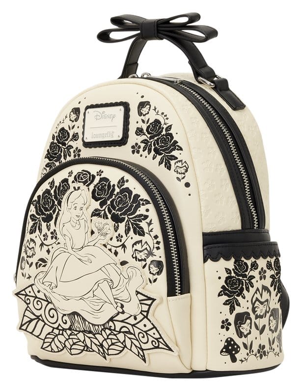 Alice im Wunderland bestickter Blumen-Mini-Rucksack