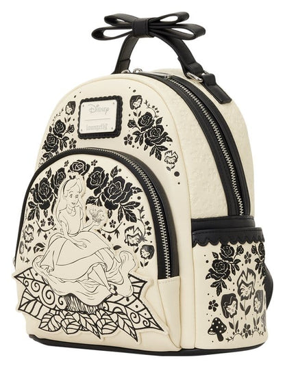 Alice im Wunderland bestickter Blumen-Mini-Rucksack