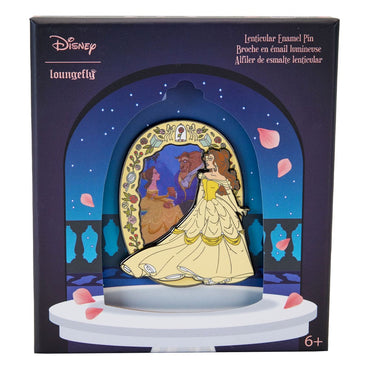 Disney Lenticular Emaille Pin Belle (Schönheit und Biest) 8 cm