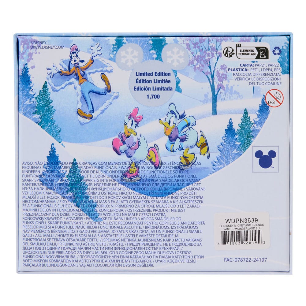 Disney by Loungefly Enamel 3" Pins Mickey and friends Winter Wonderland 3" Limited Edition 8 cm