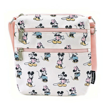 Disney by Loungefly Passport Bag Pastel Minnie Mickey AOP