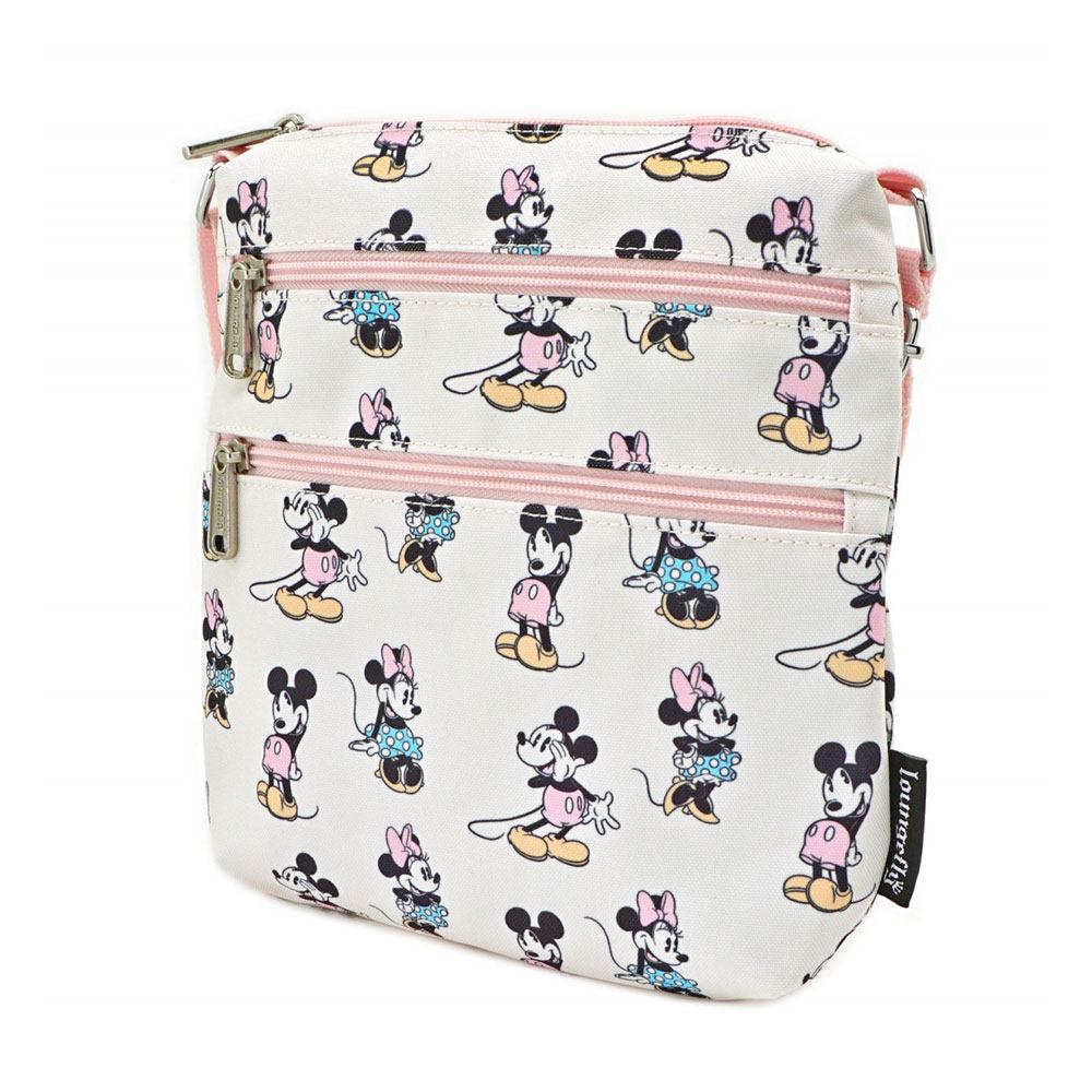 Disney by Loungefly Passport Bag Pastel Minnie Mickey Aop