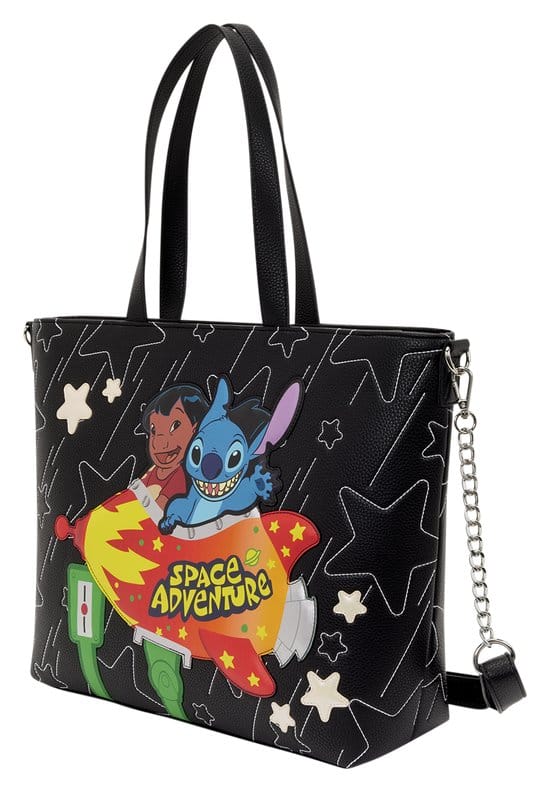 Lilo & Stitch von Loungefly Canvas-Einkaufstasche, Weltraumabenteuer