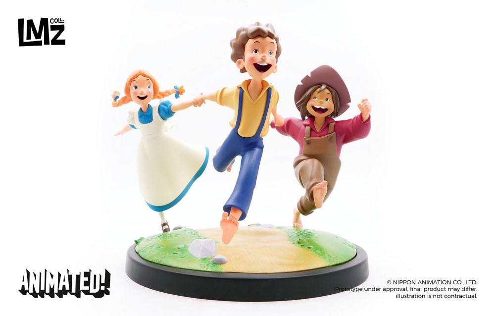 ¡Las aventuras de Tom Sawyer animadas! Estatua Tom, Huck y Becky 23 cm