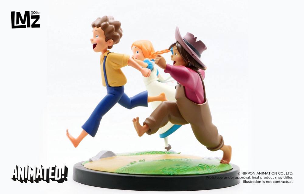 Le avventure di Tom Sawyer animate! Statua Tom, Huck e Becky 23 cm