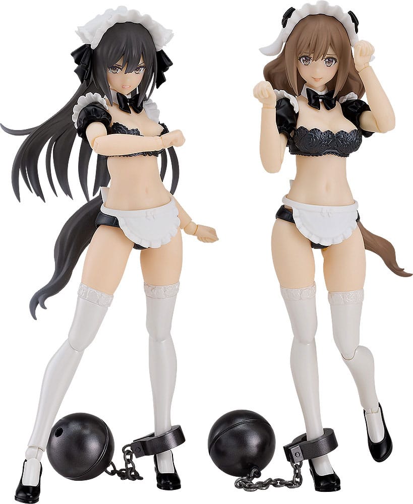 Guilty Princess Plastic Model Kit PLAMAX GP-07 Underwear Body Girl Ran & Jelly: Maid Ver. Set 16 cm