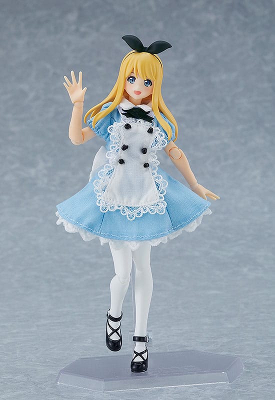 Orijinal karakter figma aksiyon figürü dişi vücut (Alice) elbise ve önlük kıyafeti 13 cm