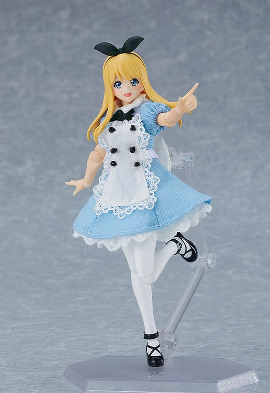 Orijinal karakter figma aksiyon figürü dişi vücut (Alice) elbise ve önlük kıyafeti 13 cm