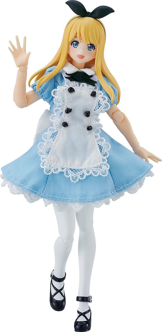 Orijinal karakter figma aksiyon figürü dişi vücut (Alice) elbise ve önlük kıyafeti 13 cm