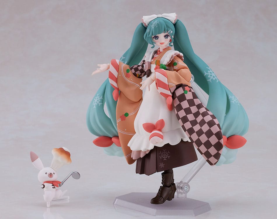 Karaktär Vocal Series 01: Hatsune Miku Figma Action Figur Snow Miku: Winter Delicacy Ver. 14 cm
