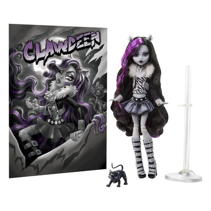Monster High Reel Drama Doll Clawdeen Wolf in Schwarz und Weiß