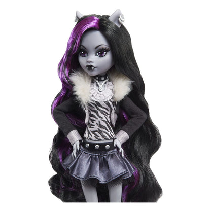 Monster High Reel Drama Doll Clawdeen Wolf in Schwarz und Weiß