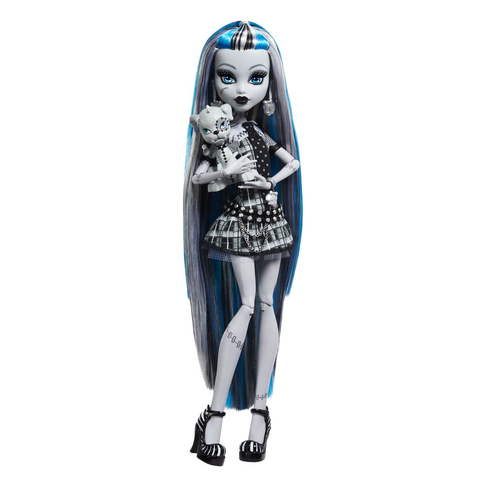 Monster High Reel Drama Puppe Frankie Stein in Schwarz und Weiß