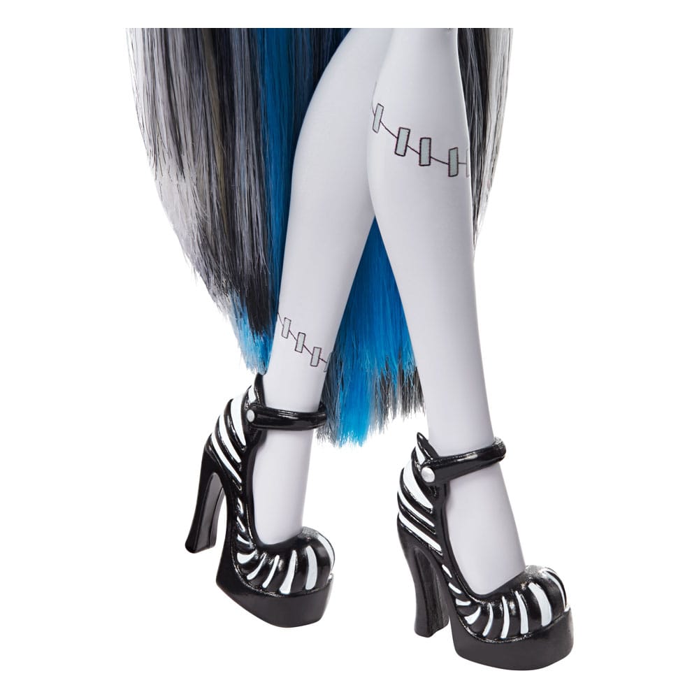 Monster High Reel Drama Puppe Frankie Stein in Schwarz und Weiß