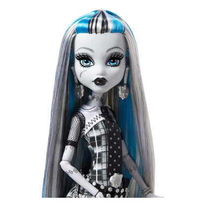 Monster High Reel Drama Puppe Frankie Stein in Schwarz und Weiß