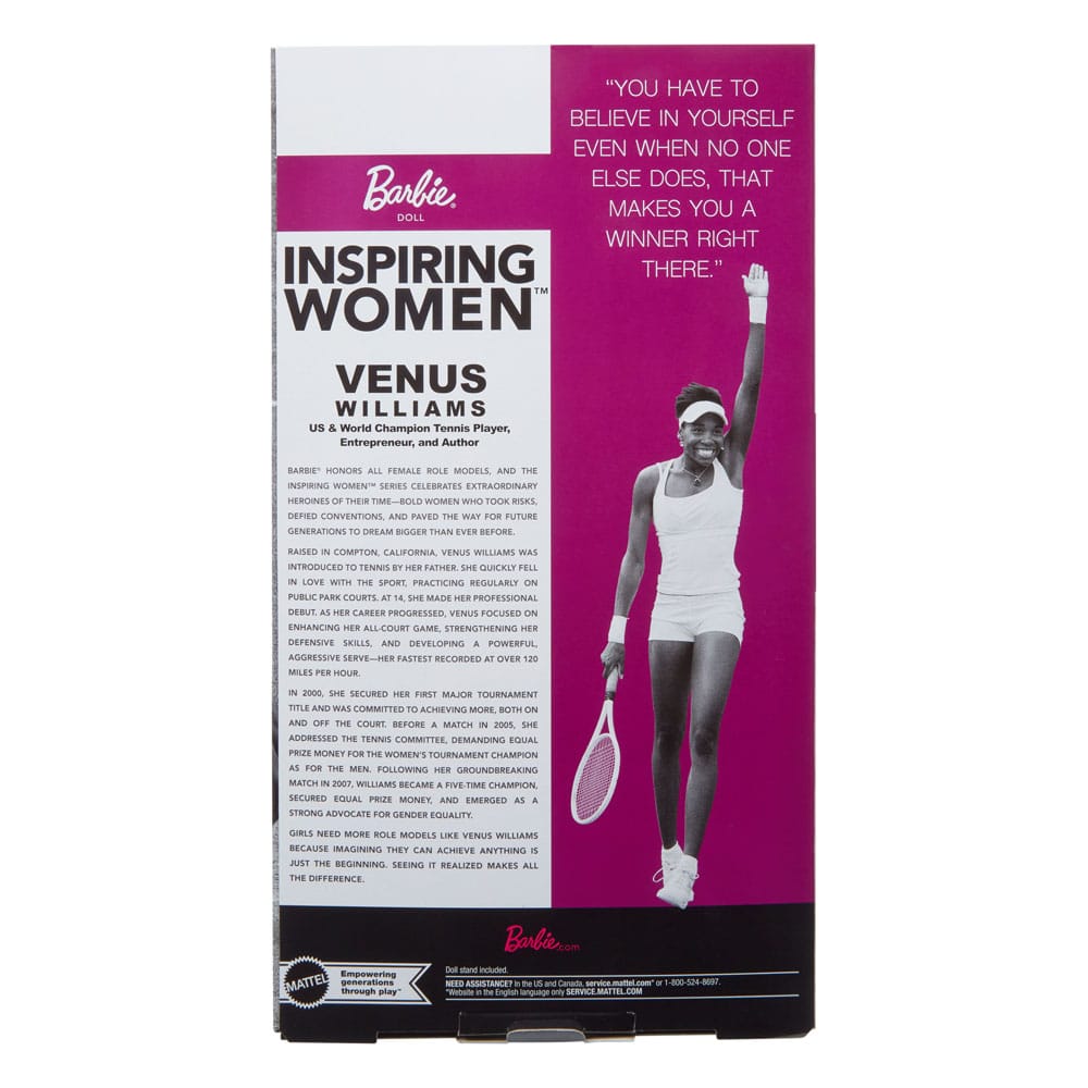 Barbie-signatur inspirerende kvindedukke Venus Williams