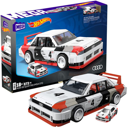 Heiße Räder Mega -Konstruktion Set 1/15 Audi 90 Quattro IMSA GTO 29 cm