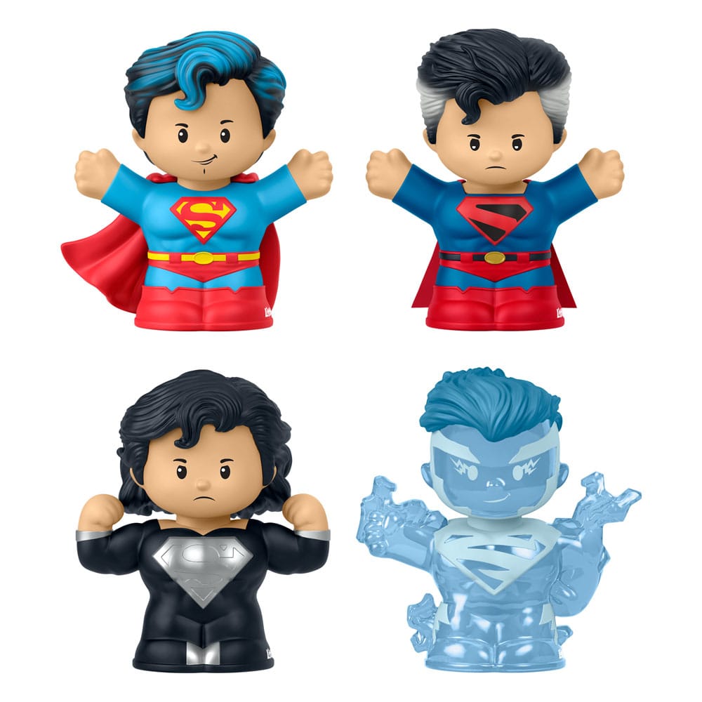 DC Comics Fisher-Price Little People Minifiguras de coleccionista Pack de 4 Superman: A través de los tiempos 7 cm