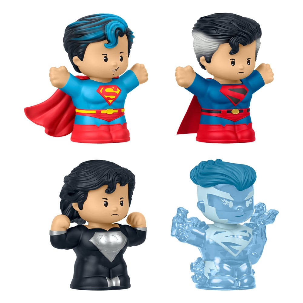 DC Comics Fisher-Price Little People Minifiguras de coleccionista Pack de 4 Superman: A través de los tiempos 7 cm